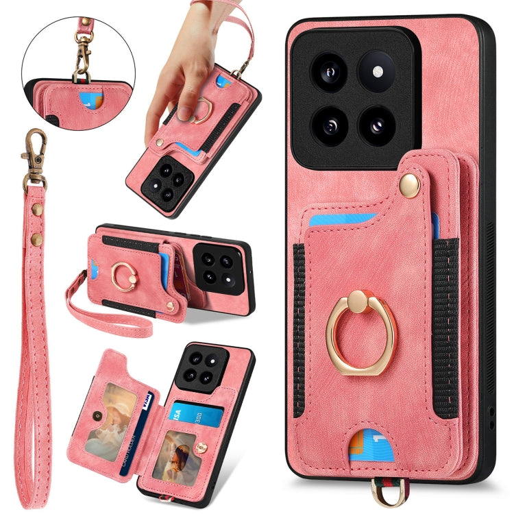 Retro Skin-feel Ring Multi-card RFID Wallet Phone Case