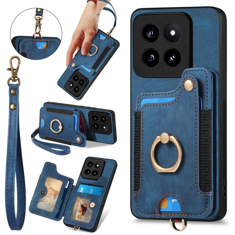 Retro Skin-feel Ring Multi-card RFID Wallet Phone Case