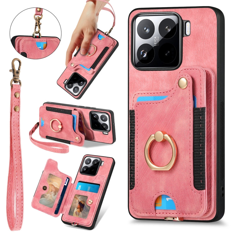 Retro Skin-feel Ring Multi-card RFID Wallet Phone Case