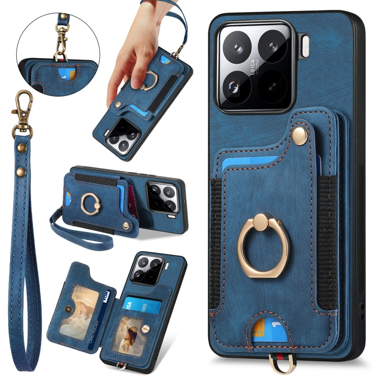 Retro Skin-feel Ring Multi-card RFID Wallet Phone Case