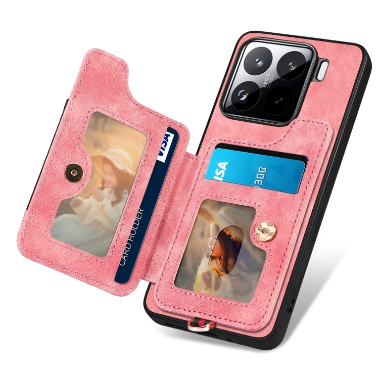 Retro Skin-feel Ring Multi-card RFID Wallet Phone Case