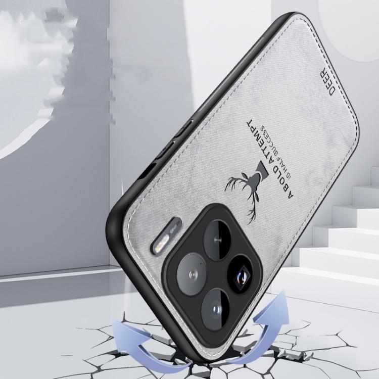 Deer Head Cloth Skin All-inclusive Phone Case, For Xiaomi Redmi Note 14 Pro+, For Xiaomi 15 Pro, For Xiaomi 15, For Xiaomi Redmi Note 14 5G, For Xiaomi Redmi Note 14 Pro 5G, For Xiaomi 14T Pro, For Xiaomi Redmi 14C 4G, For Xiaomi Redmi Note 13R