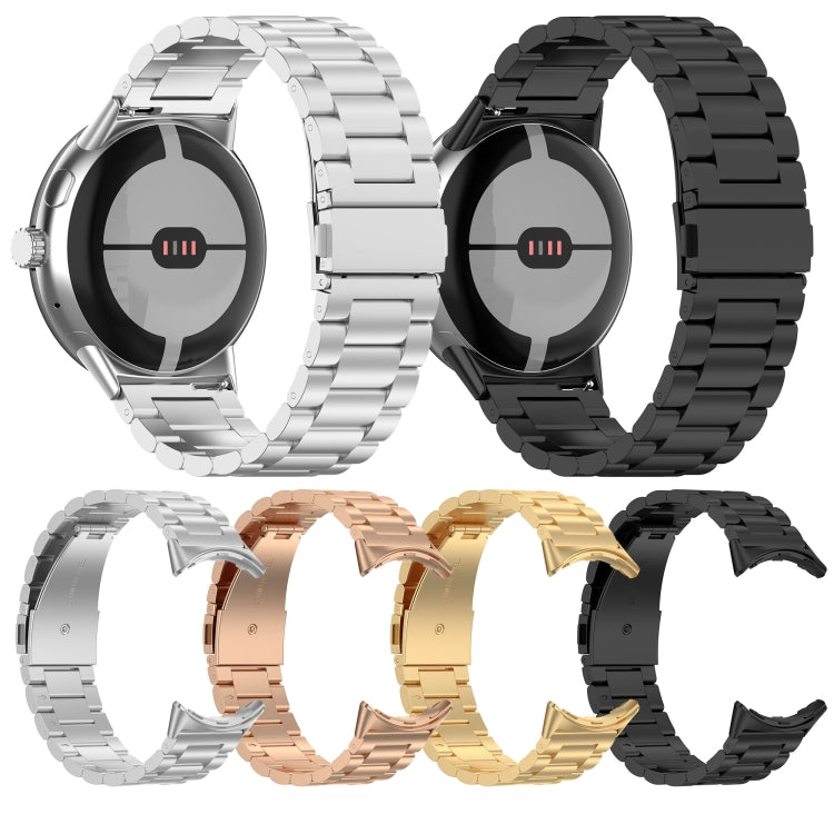 Three Beads Stainless Steel Metal Watch Band, For Google Pixel Watch 3 45mm, For Google Pixel Watch 3 41mm