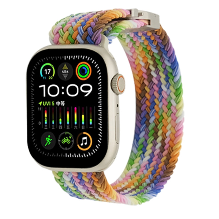 Metal Buckle Nylon Braided Watch Band, For Apple Watch 46mm / 49mm / 45mm / 44mm