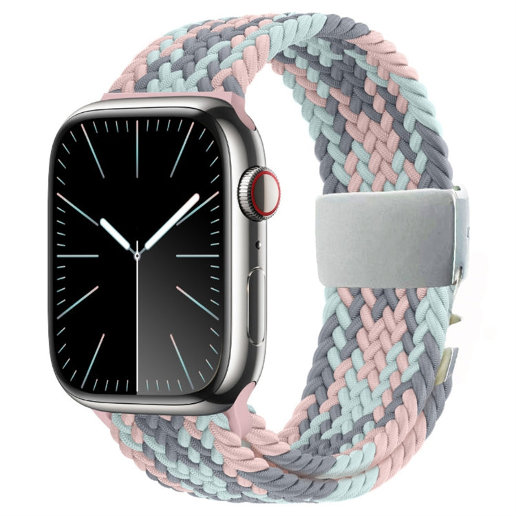 Metal Buckle Nylon Braided Watch Band, For Apple Watch 46mm / 49mm / 45mm / 44mm