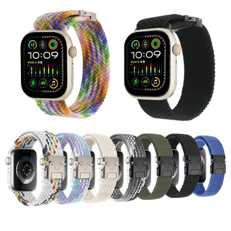 Metal Buckle Nylon Braided Watch Band