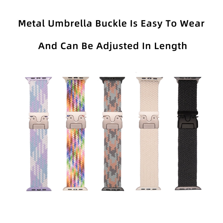 Metal Buckle Nylon Braided Watch Band