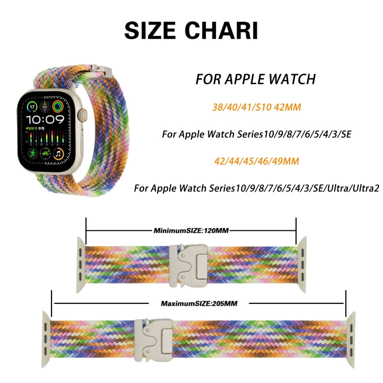 Metal Buckle Nylon Braided Watch Band, For Apple Watch 46mm / 49mm / 45mm / 44mm