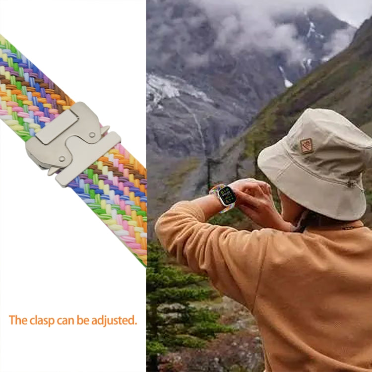 Metal Buckle Nylon Braided Watch Band