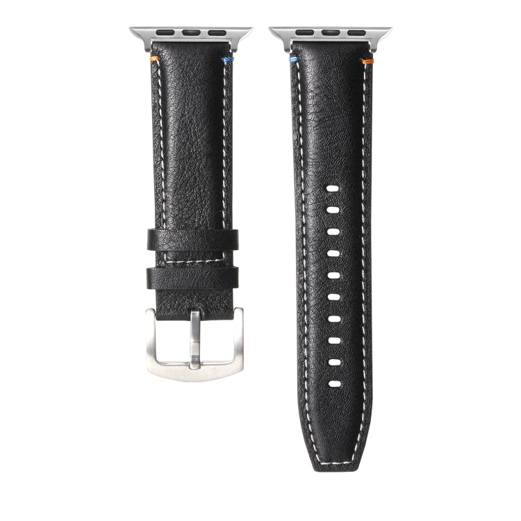 Stitched Genuine Leather Watch Band, For Apple Watch 46mm / 49mm / 45mm / 44mm, For Apple Watch 42mm / 41mm / 40mm / 38mm