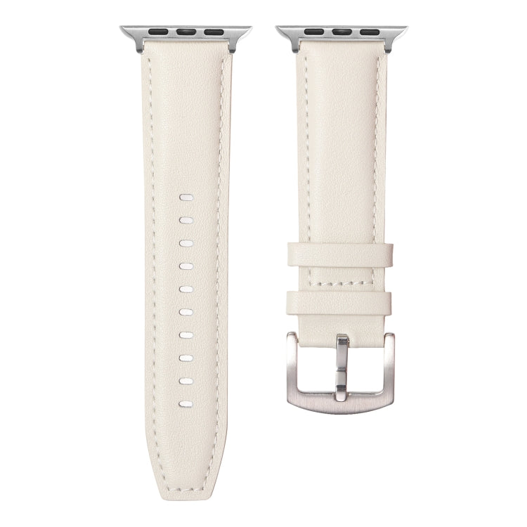 Plain Genuine Leather Watch Band, For Apple Watch 46mm / 49mm / 45mm / 44mm, For Apple Watch 42mm / 41mm / 40mm / 38mm