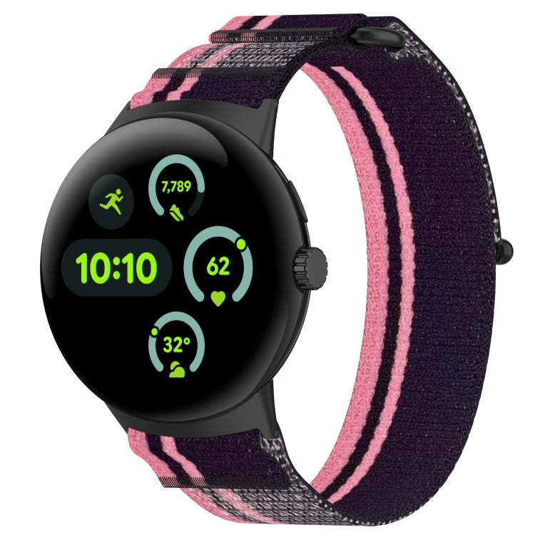 Nylon Woven Hook and Loop Fastener Watch Band, For Google Pixel Watch 3 45mm, For Google Pixel Watch 3 41mm