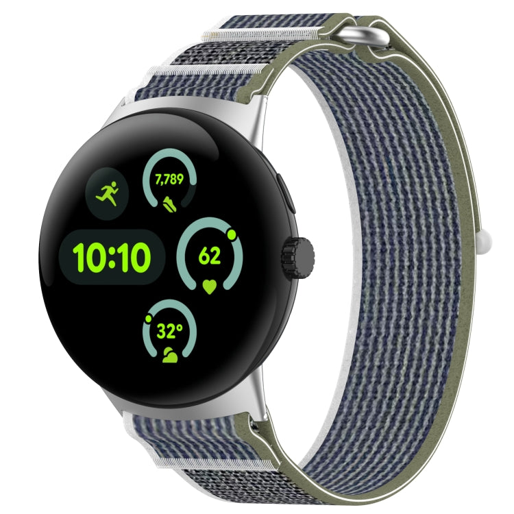 Nylon Woven Hook and Loop Fastener Watch Band, For Google Pixel Watch 3 45mm, For Google Pixel Watch 3 41mm