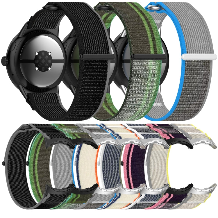 Nylon Woven Hook and Loop Fastener Watch Band, For Google Pixel Watch 3 45mm, For Google Pixel Watch 3 41mm