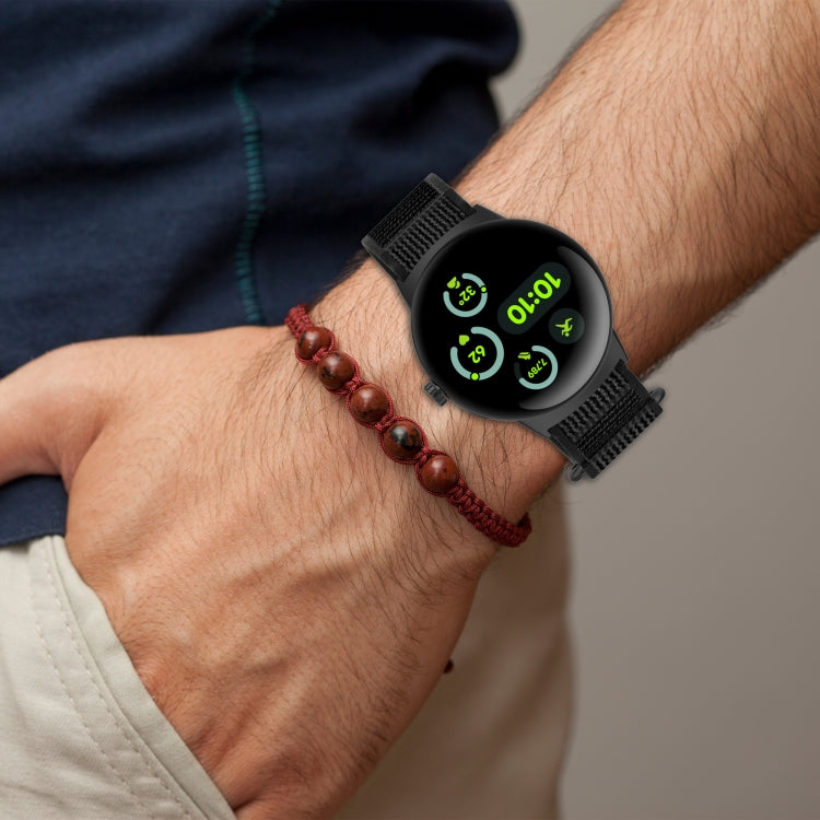 Nylon Woven Hook and Loop Fastener Watch Band, For Google Pixel Watch 3 45mm, For Google Pixel Watch 3 41mm