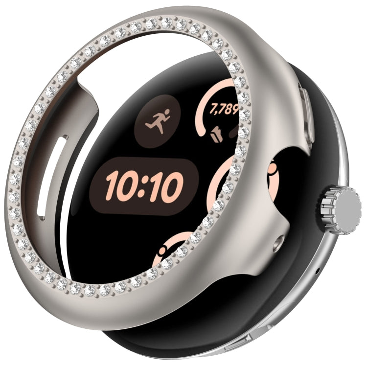 Diamond Electroplated PC Half Coverage Watch Protective Case, For Google Pixel Watch 3 45mm, For Google Pixel Watch