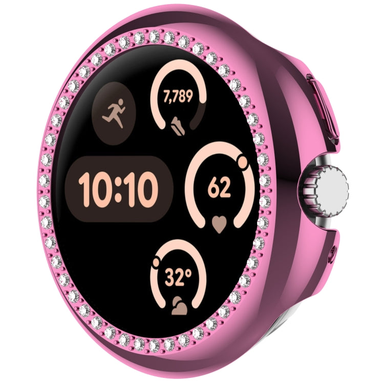 Diamond Electroplated PC Half Coverage Watch Protective Case, For Google Pixel Watch 3 45mm, For Google Pixel Watch