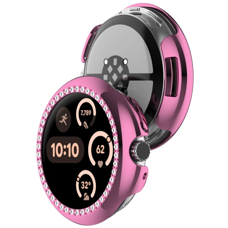Diamond Electroplated PC Half Coverage Watch Protective Case, For Google Pixel Watch 3 45mm, For Google Pixel Watch