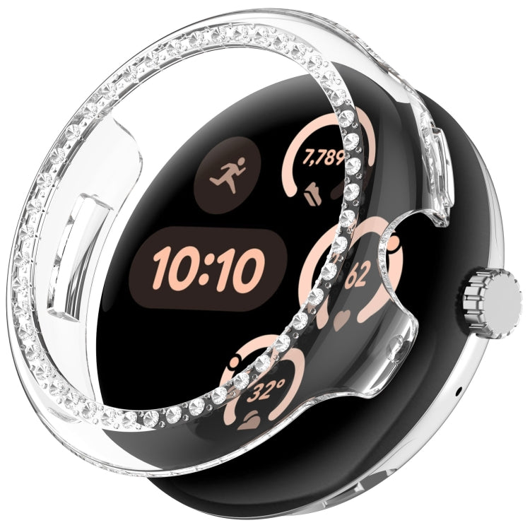 Diamond Electroplated PC Half Coverage Watch Protective Case, For Google Pixel Watch 3 45mm, For Google Pixel Watch