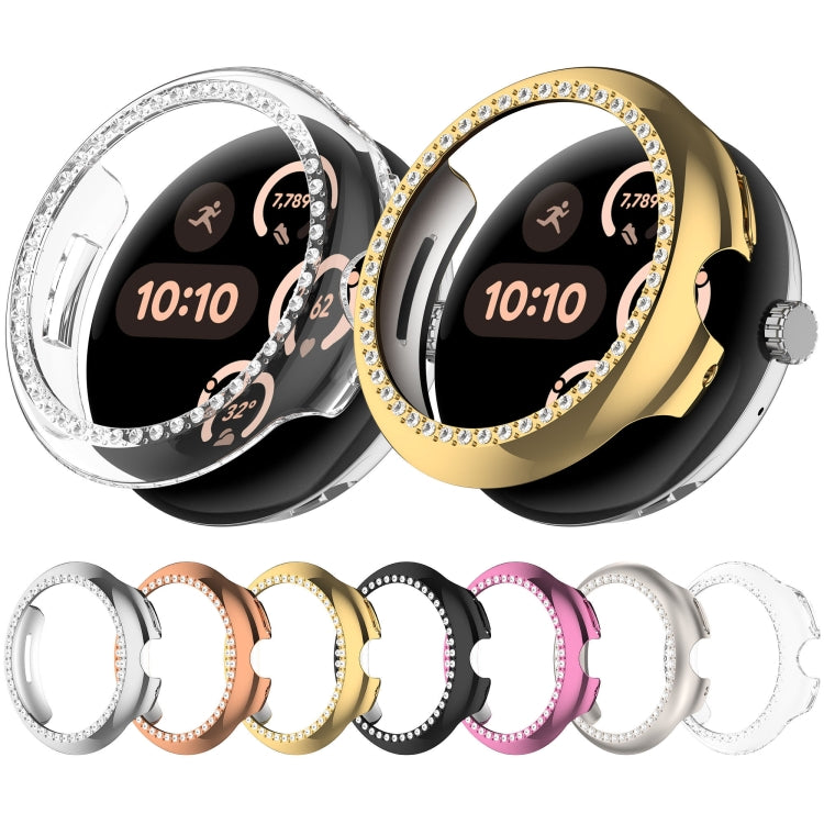 Diamond Electroplated PC Half Coverage Watch Protective Case, For Google Pixel Watch 3 45mm, For Google Pixel Watch