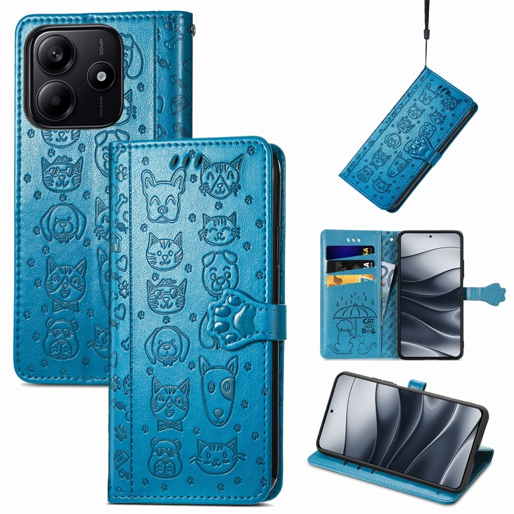 Cat and Dog Embossed Leather Phone Case