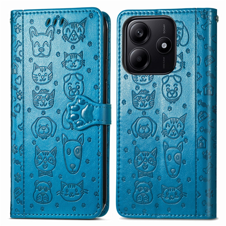 Cat and Dog Embossed Leather Phone Case