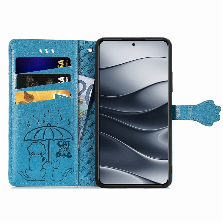 Cat and Dog Embossed Leather Phone Case