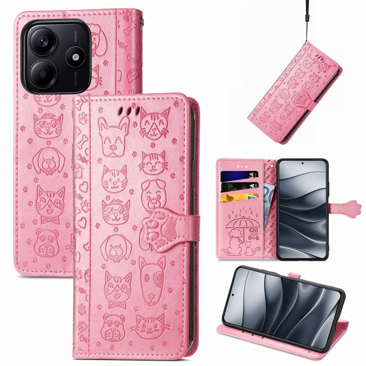 Cat and Dog Embossed Leather Phone Case