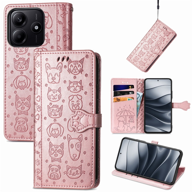 Cat and Dog Embossed Leather Phone Case