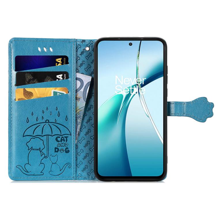 Cat and Dog Embossed Leather Phone Case