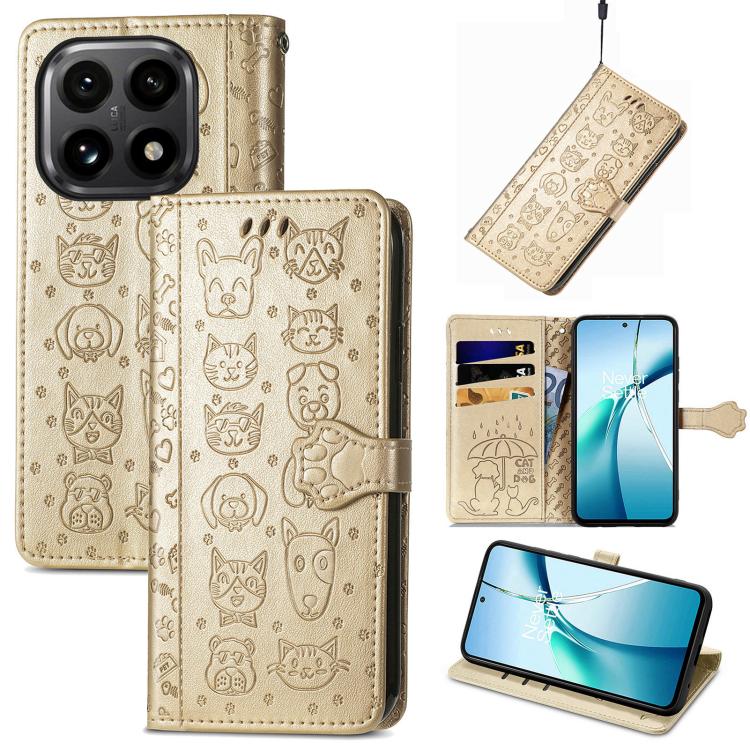 Cat and Dog Embossed Leather Phone Case, For Xiaomi 15T, For Xiaomi 15 Ultra, For Xiaomi 15 Pro
