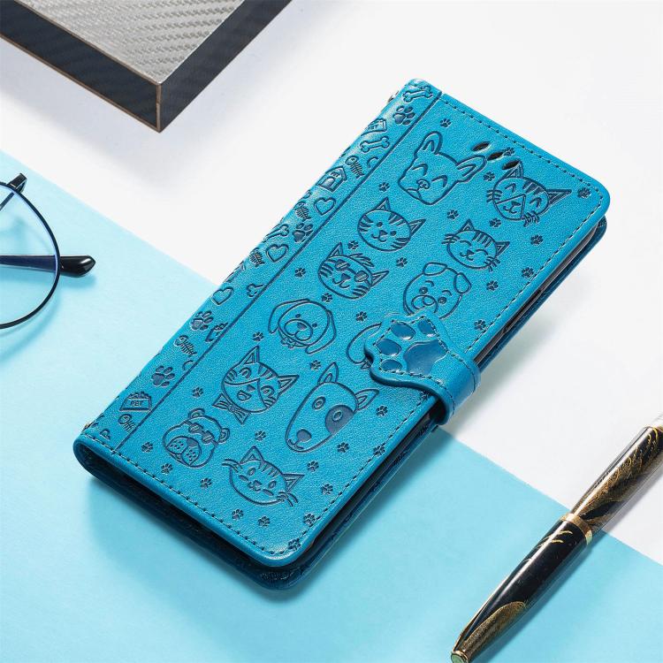 Cat and Dog Embossed Leather Phone Case, For Xiaomi Poco M7 4G 169mm, For Redmi 15C 5G / 4G Global 171mm, For Xiaomi 15T Pro