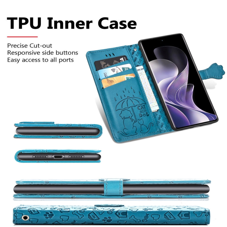 Cat and Dog Embossed Leather Phone Case, For Xiaomi 15T, For Xiaomi 15 Ultra, For Xiaomi 15 Pro