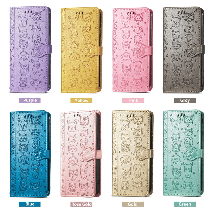 Cat and Dog Embossed Leather Phone Case, For Xiaomi Poco M7 4G 169mm, For Redmi 15C 5G / 4G Global 171mm, For Xiaomi 15T Pro