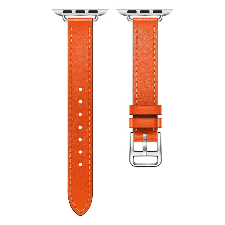 Classic Connector Buckle Slim Cow Real Leather Watch Band, For Apple Watch 46mm / 49mm / 45mm / 44mm, For Apple Watch 42mm / 41mm / 40mm / 38mm