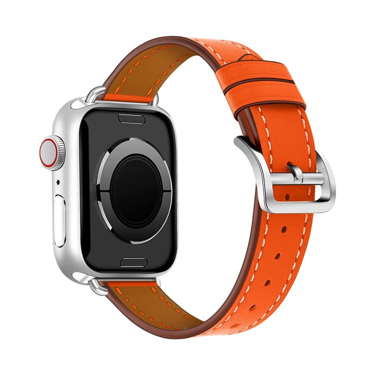 Classic Connector Buckle Slim Cow Real Leather Watch Band, For Apple Watch 46mm / 49mm / 45mm / 44mm, For Apple Watch 42mm / 41mm / 40mm / 38mm