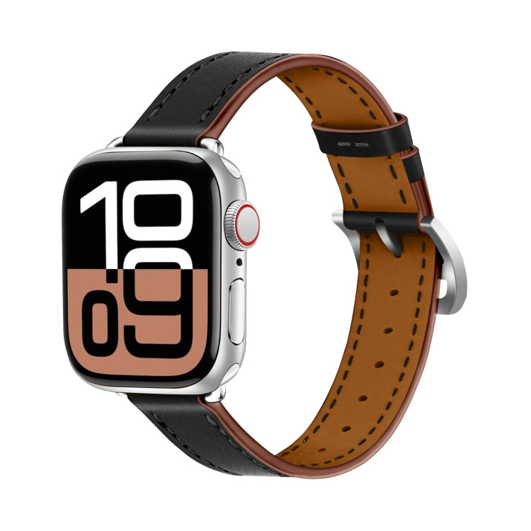 Classic Connector Buckle Slim Cow Real Leather Watch Band, For Apple Watch 46mm / 49mm / 45mm / 44mm, For Apple Watch 42mm / 41mm / 40mm / 38mm