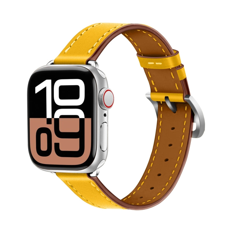 Classic Connector Buckle Slim Cow Real Leather Watch Band, For Apple Watch 46mm / 49mm / 45mm / 44mm, For Apple Watch 42mm / 41mm / 40mm / 38mm