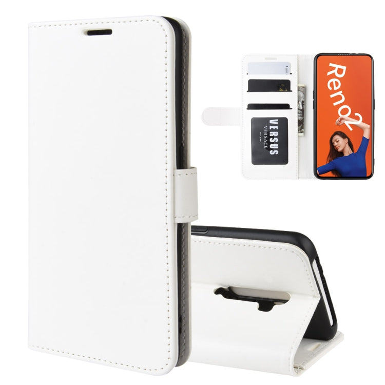 For OPPO RENO2  R64 Texture Single Fold Horizontal Flip Leather Case with Holder & Card Slots & Wallet, For OPPO RENO2