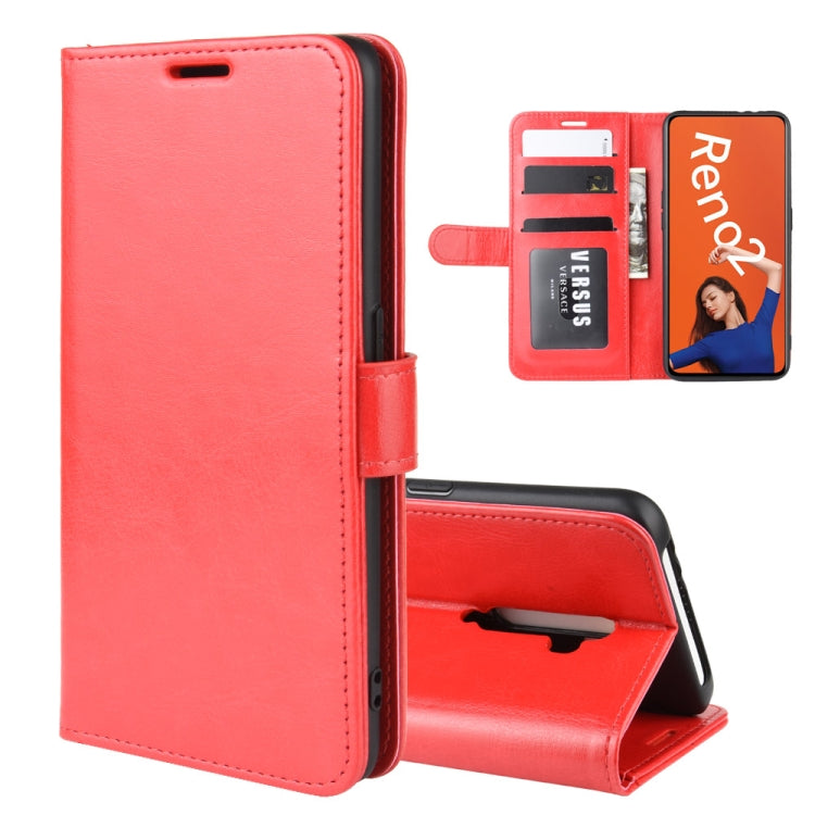 For OPPO RENO2  R64 Texture Single Fold Horizontal Flip Leather Case with Holder & Card Slots & Wallet, For OPPO RENO2