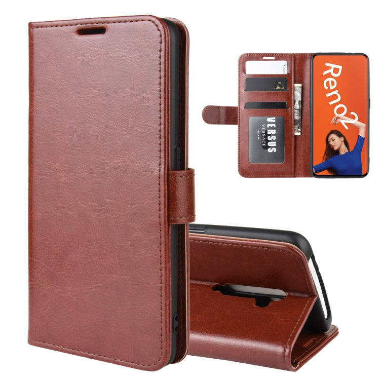 For OPPO RENO2  R64 Texture Single Fold Horizontal Flip Leather Case with Holder & Card Slots & Wallet, For OPPO RENO2