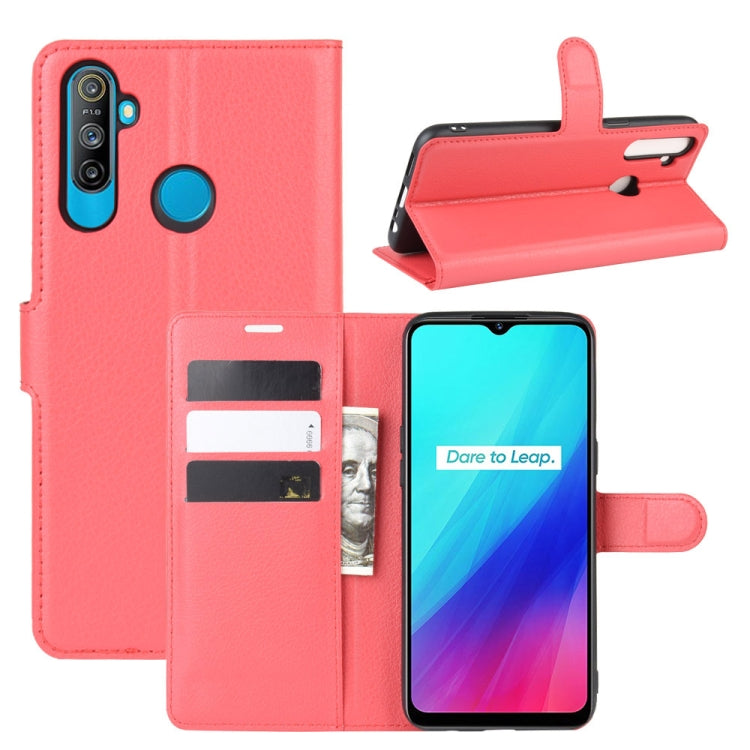 For OPPO Realme C3 (3 cameras)/Realme 5 Litchi Texture Horizontal Flip Protective Case with Holder &amp; Card Slots &amp; Wallet, For OPPO Realme C3 (3 Cameras)