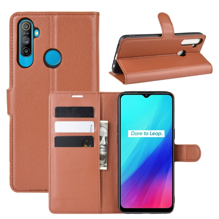 For OPPO Realme C3 (3 cameras)/Realme 5 Litchi Texture Horizontal Flip Protective Case with Holder &amp; Card Slots &amp; Wallet, For OPPO Realme C3 (3 Cameras)