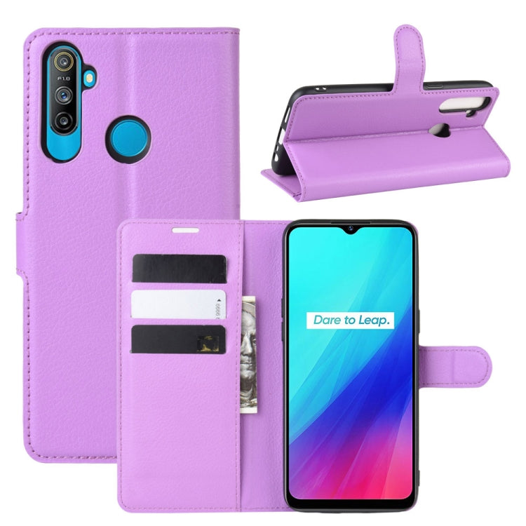 For OPPO Realme C3 (3 cameras)/Realme 5 Litchi Texture Horizontal Flip Protective Case with Holder &amp; Card Slots &amp; Wallet, For OPPO Realme C3 (3 Cameras)