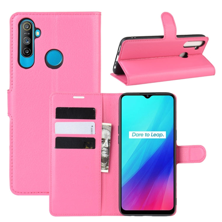 For OPPO Realme C3 (3 cameras)/Realme 5 Litchi Texture Horizontal Flip Protective Case with Holder &amp; Card Slots &amp; Wallet, For OPPO Realme C3 (3 Cameras)