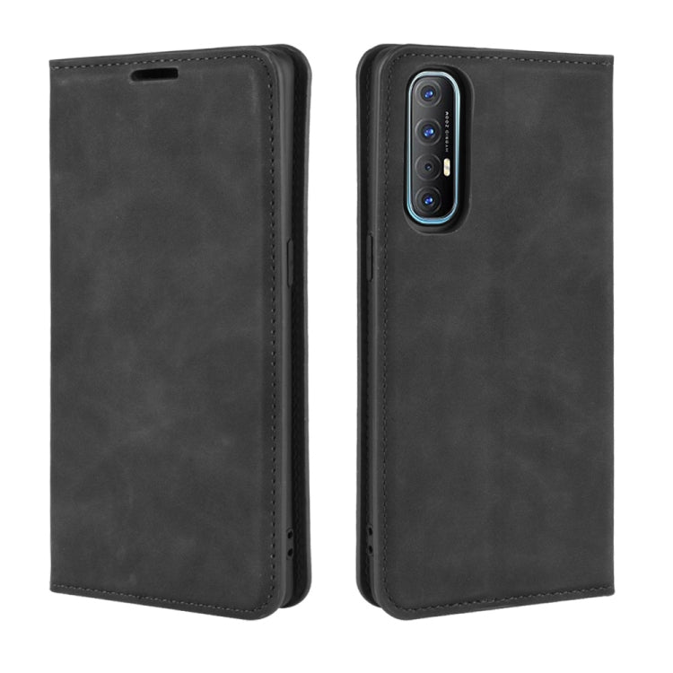 For Oppo Reno3 Pro Retro-skin Business Magnetic Suction Leather Case with Holder & Card Slots & Wallet, For OPPO Reno3 Pro