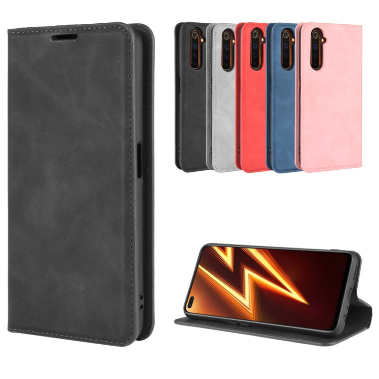 For OPPO Realme 6 Pro Retro-skin Business Magnetic Suction Leather Case with Holder & Card Slots & Wallet, For OPPO Realme 6 Pro