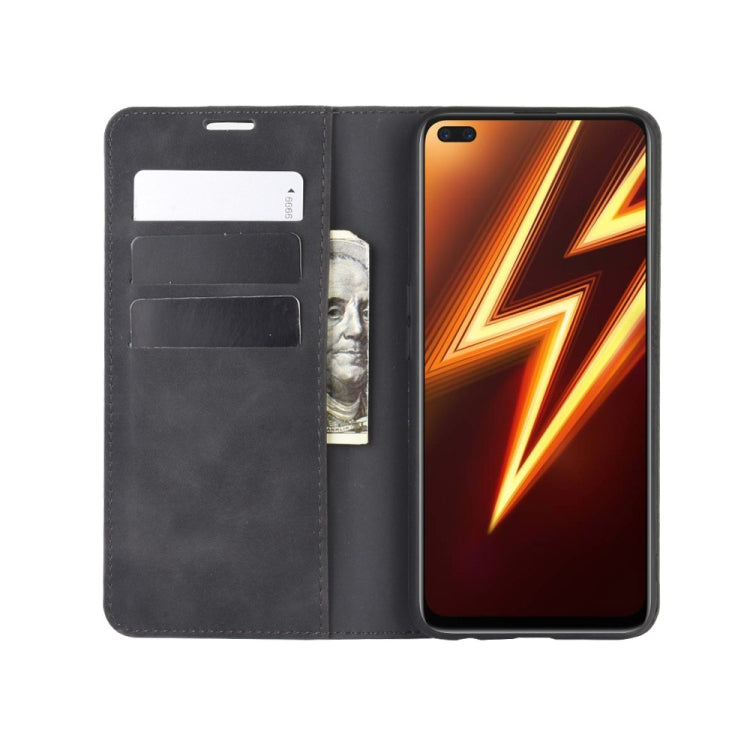 For OPPO Realme 6 Pro Retro-skin Business Magnetic Suction Leather Case with Holder & Card Slots & Wallet, For OPPO Realme 6 Pro
