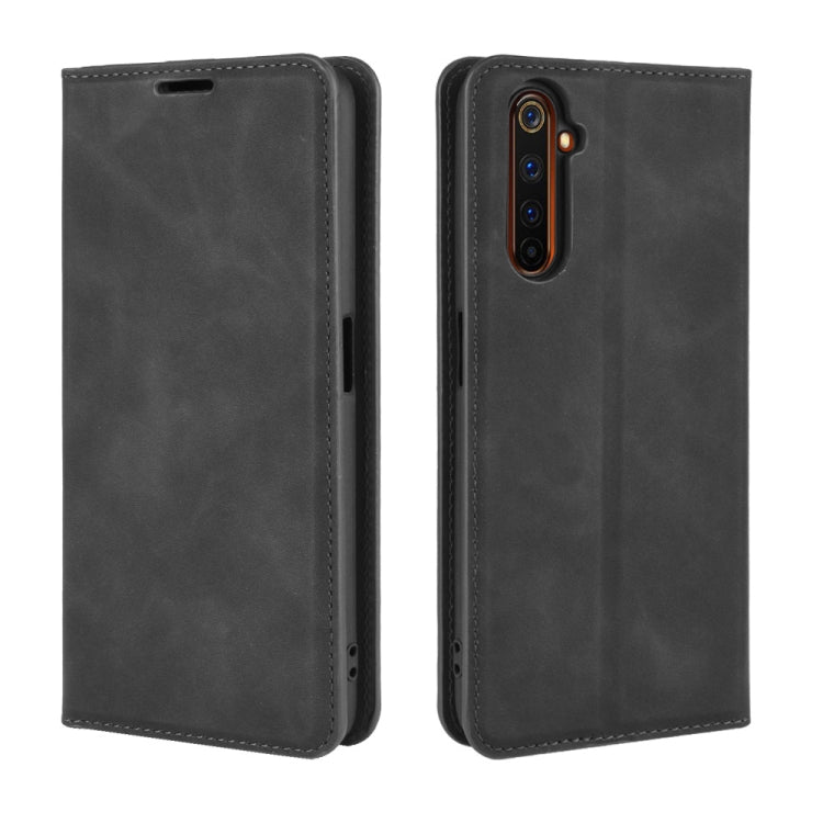 For OPPO Realme 6 Pro Retro-skin Business Magnetic Suction Leather Case with Holder & Card Slots & Wallet, For OPPO Realme 6 Pro