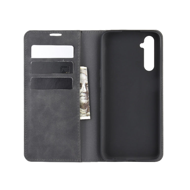 For OPPO Realme 6 Retro-skin Business Magnetic Suction Leather Case with Holder & Card Slots & Wallet, For OPPO Realme 6